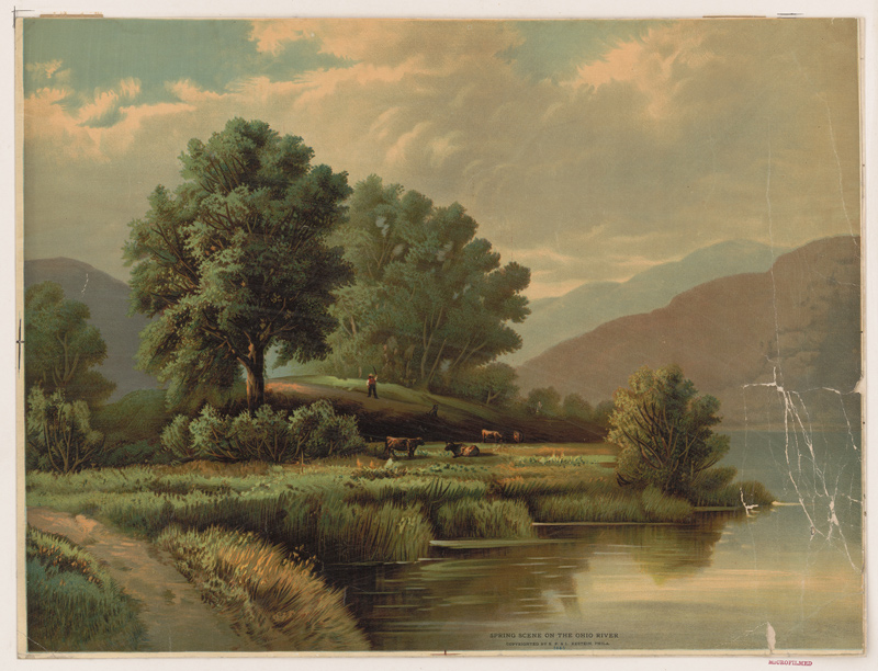 Print titled “Spring Scene on the Ohio River” from 1885. (Credit: Library of Congress Prints and Photographs Division)
