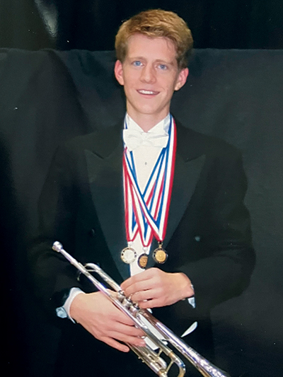 Swanson at age 17, after playing in the Iowa All-State Band.